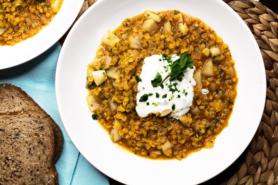 Rote Linsensuppe mit Minzjoghurt | Kleidermädchen: Mode, Beauty ...