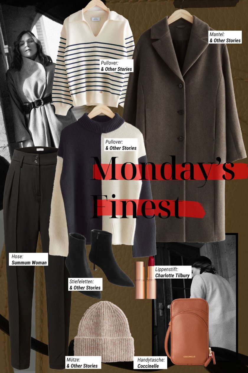 Die Monday's Finest sind da! Auf dem Modeblog findet ihr wöchentlich neue Outfit-Picks meiner Favoriten aus den Onlineshops. Elegantes Winter Outfit mit Streifen Pullover und Handytasche. | www.kleidermaedchen.de