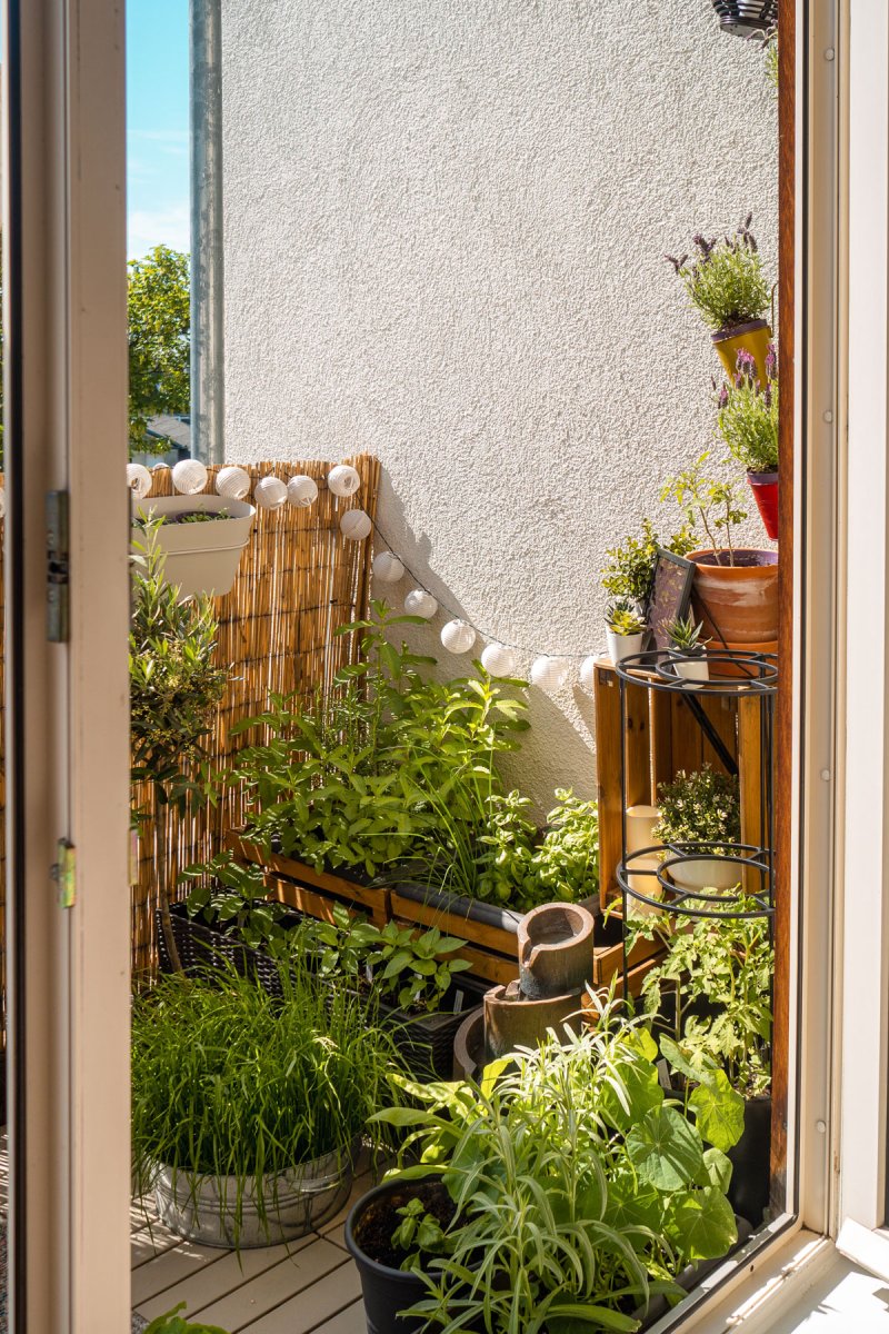 Kleinen Balkon gestalten mit platzsparenden Möbeln sowie einen Gemüsegarten. Auf dem Interiorblog zeige ich dir, wie ich meinen Balkon eingerichtet habe. | www.kleidermaedchen.de