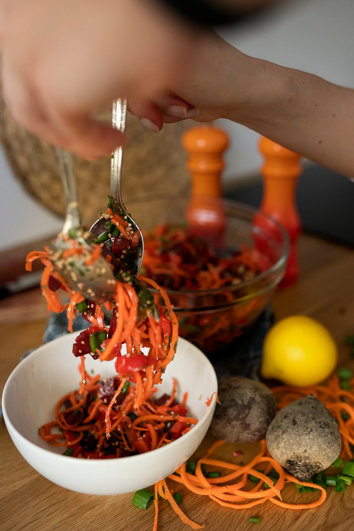 Rote-Beete-Wintersalat mit Walnüssen – veganes Rezept vom Foodblog Kleidermaedchen