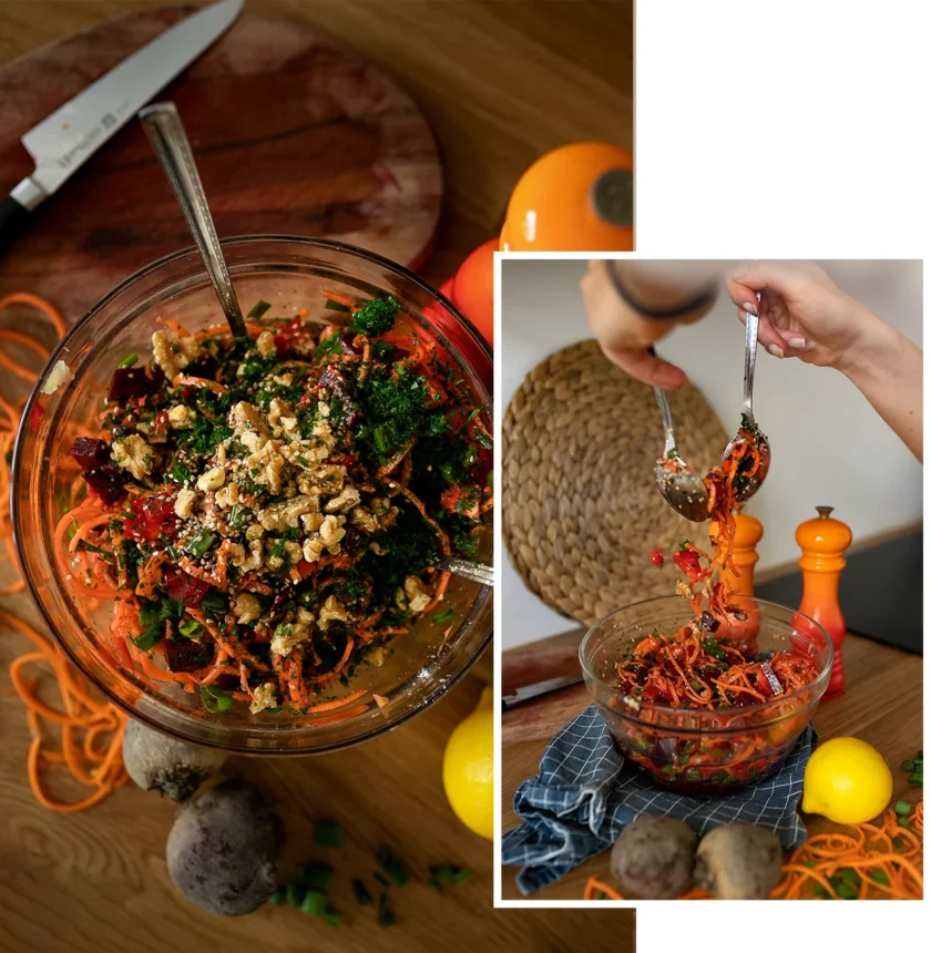 Rote-Beete-Wintersalat mit Walnüssen – veganes Rezept vom Foodblog Kleidermaedchen